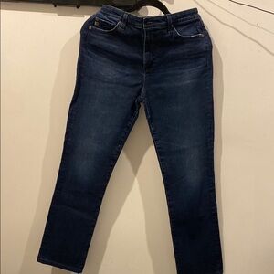 Ag Adriano Goldschmied High Rise Blue Jeans with Subtle Fading